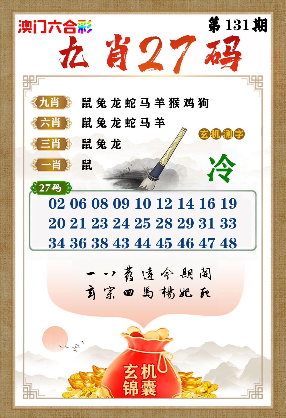 玄机锦囊 第131期