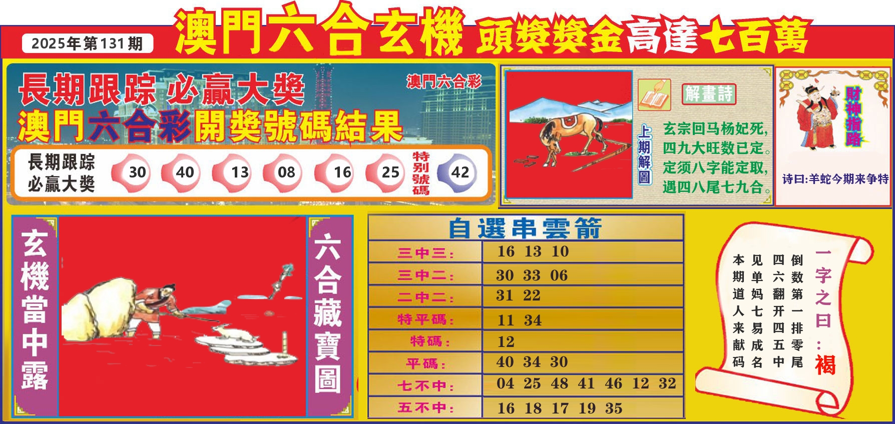 七星彩图C 第131期