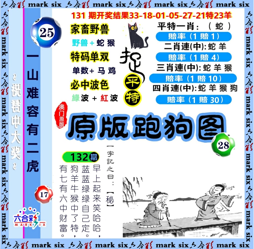原版跑狗图 第132期