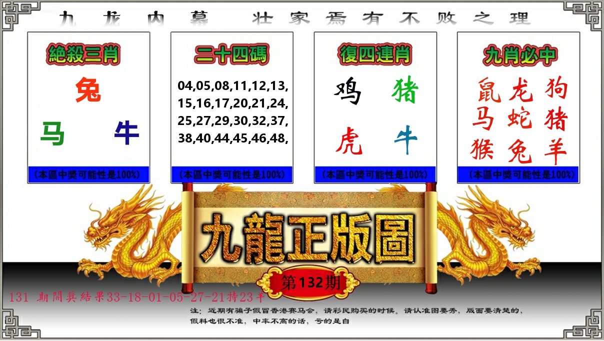 九龙正版图 第132期