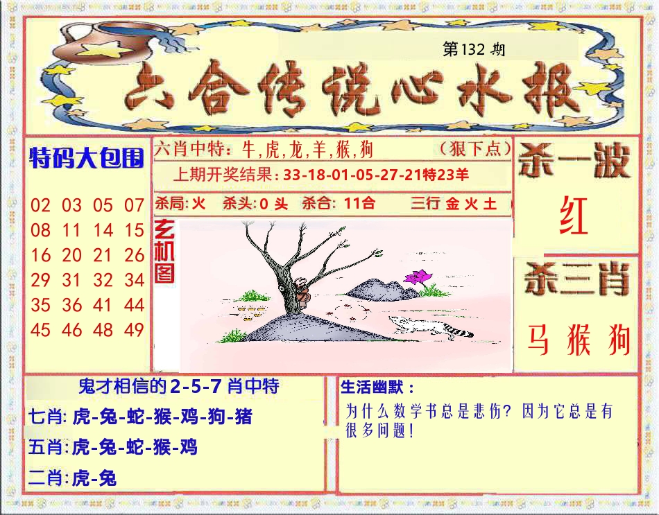 六合传说心水报 第132期
