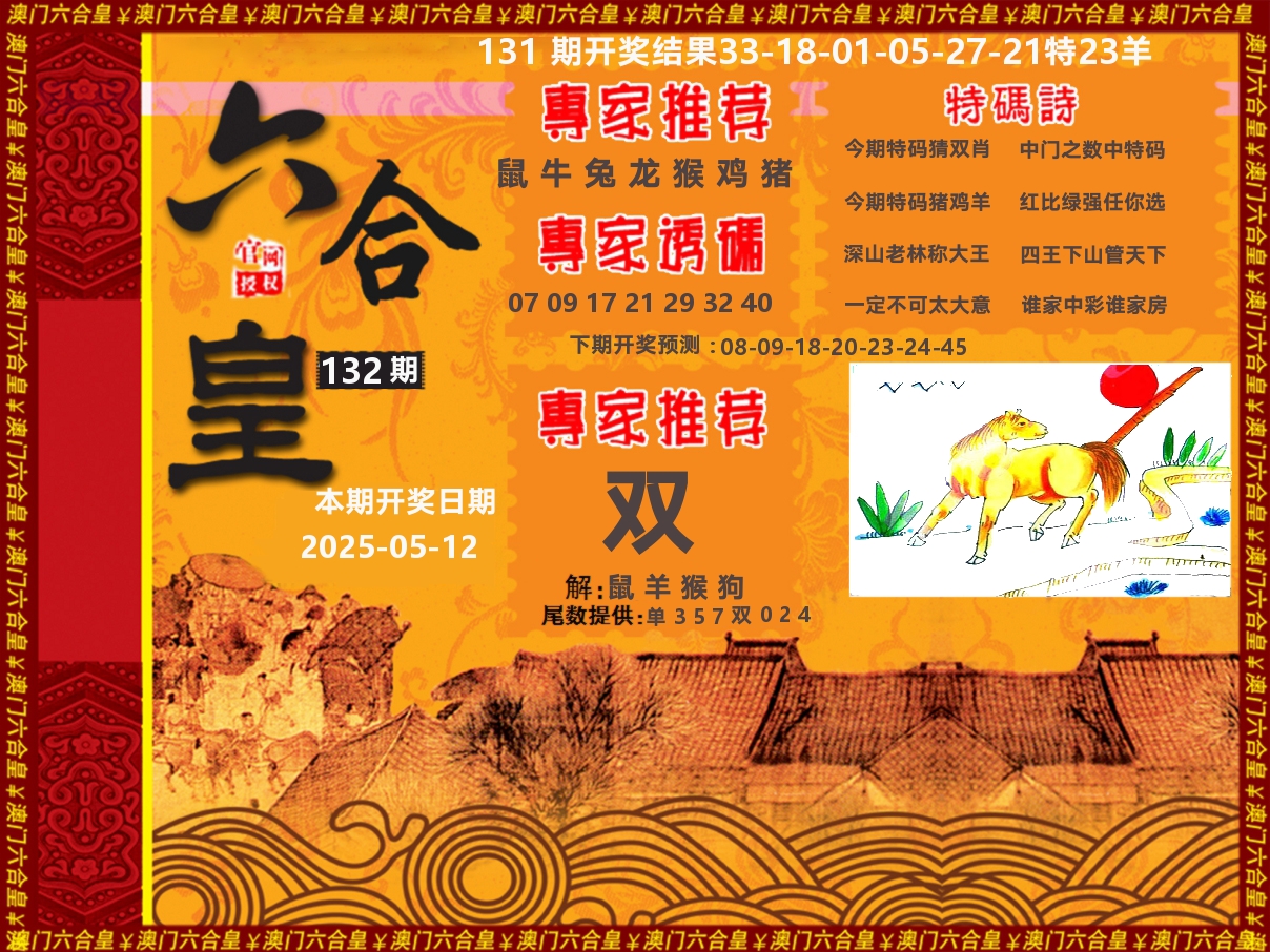 六合皇系列 第132期