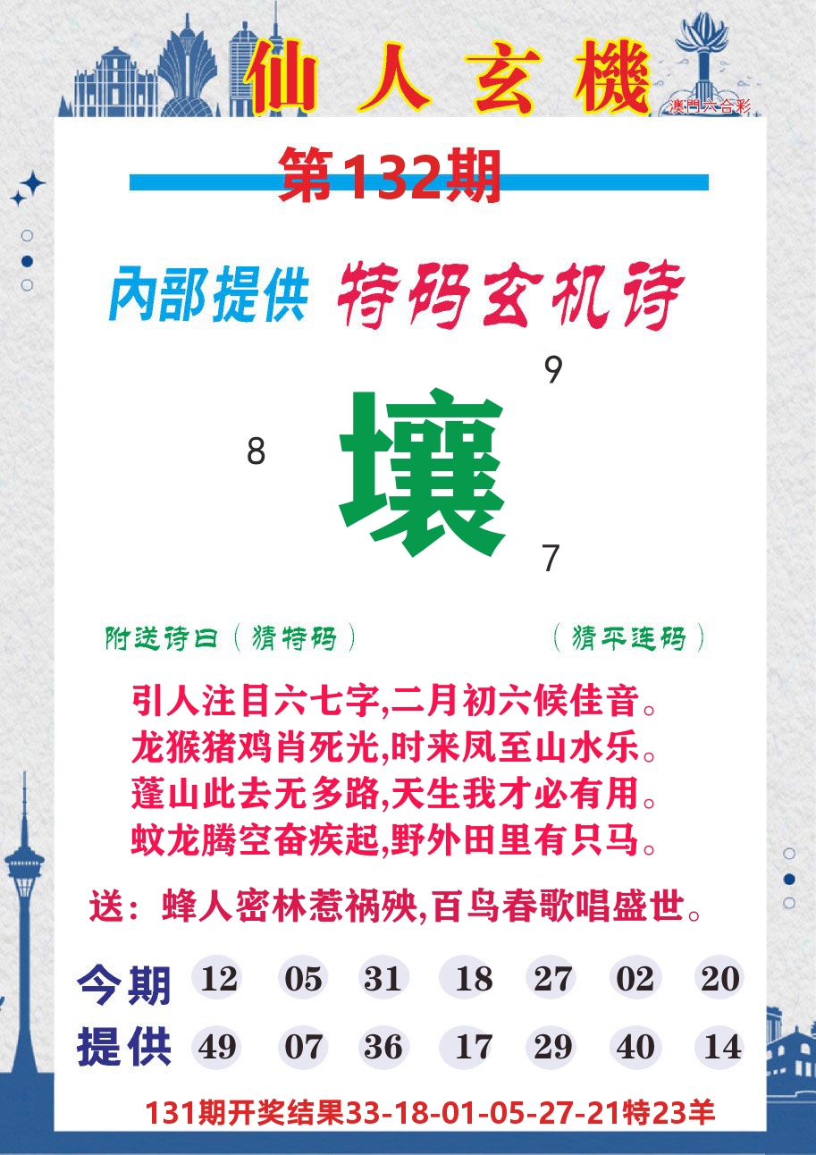 澳门钱多多D 第132期