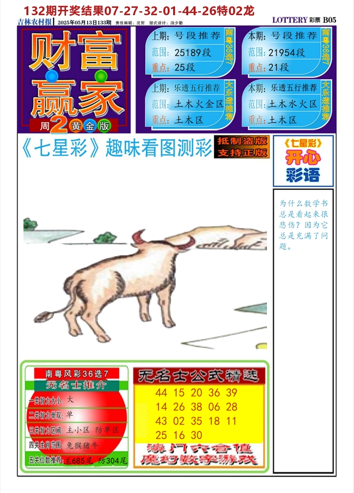 七星彩图A 第133期