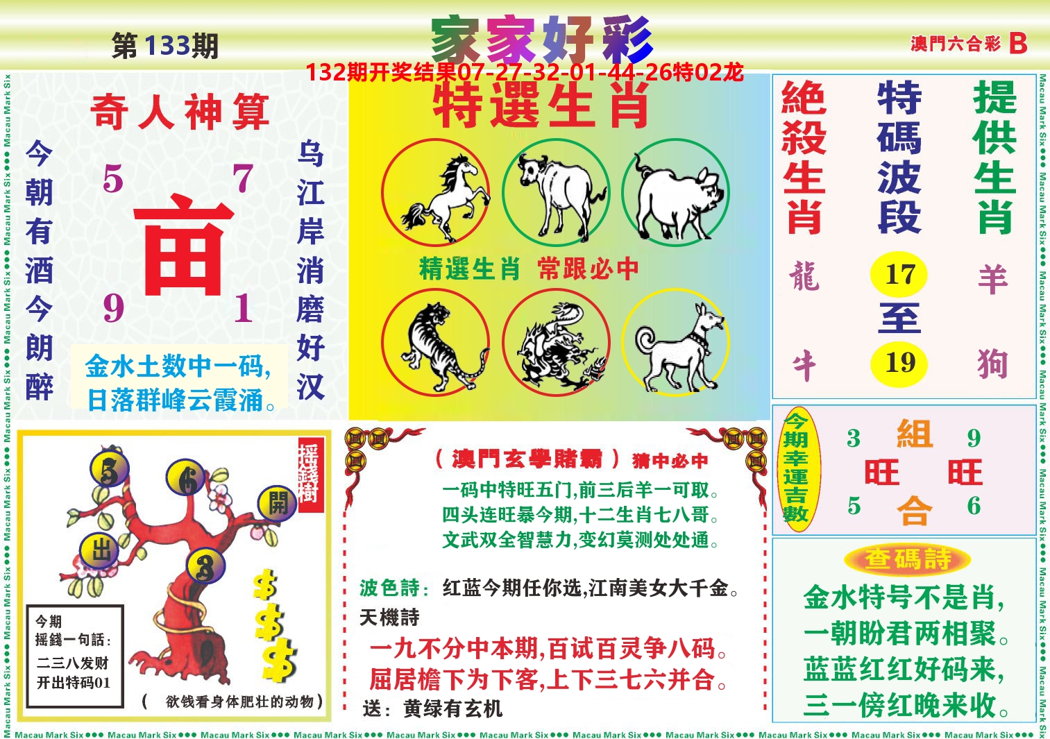 家家好彩B 第133期