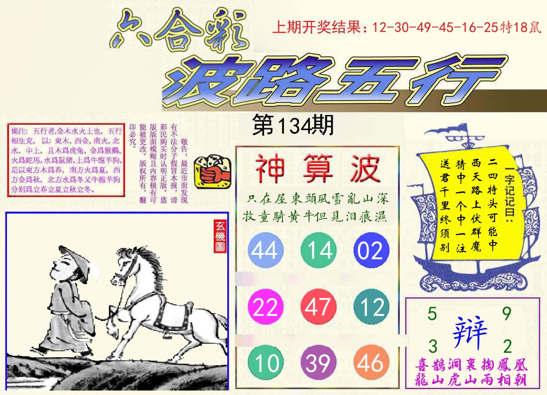 波路五行 第134期