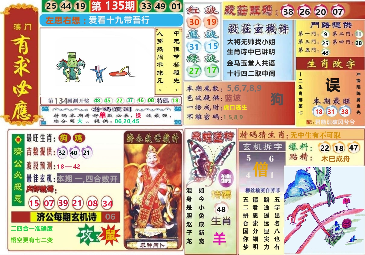 澳门有求必应 第135期