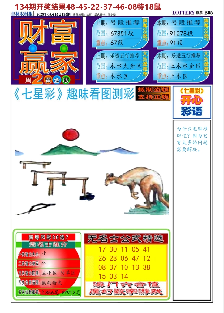 七星彩图A 第135期