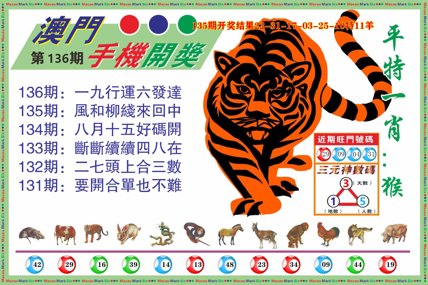 澳门开奖报 第136期