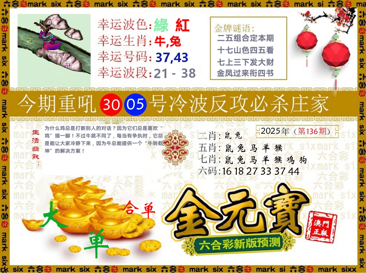 金元宝 第136期