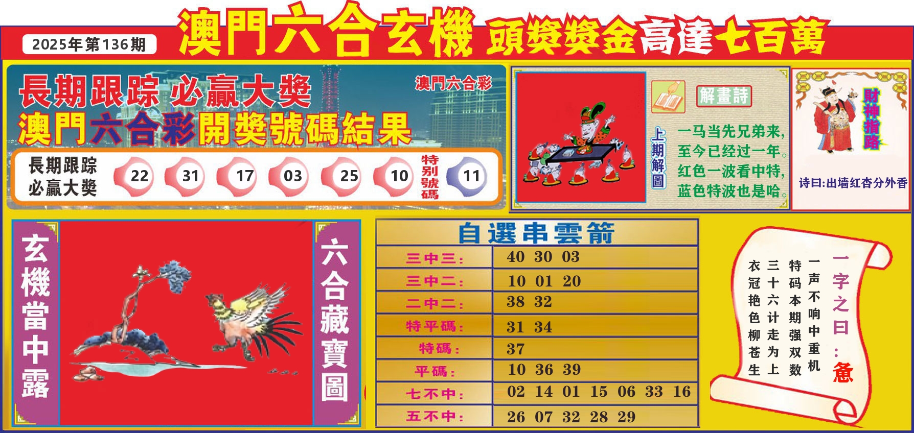 七星彩图C 第136期