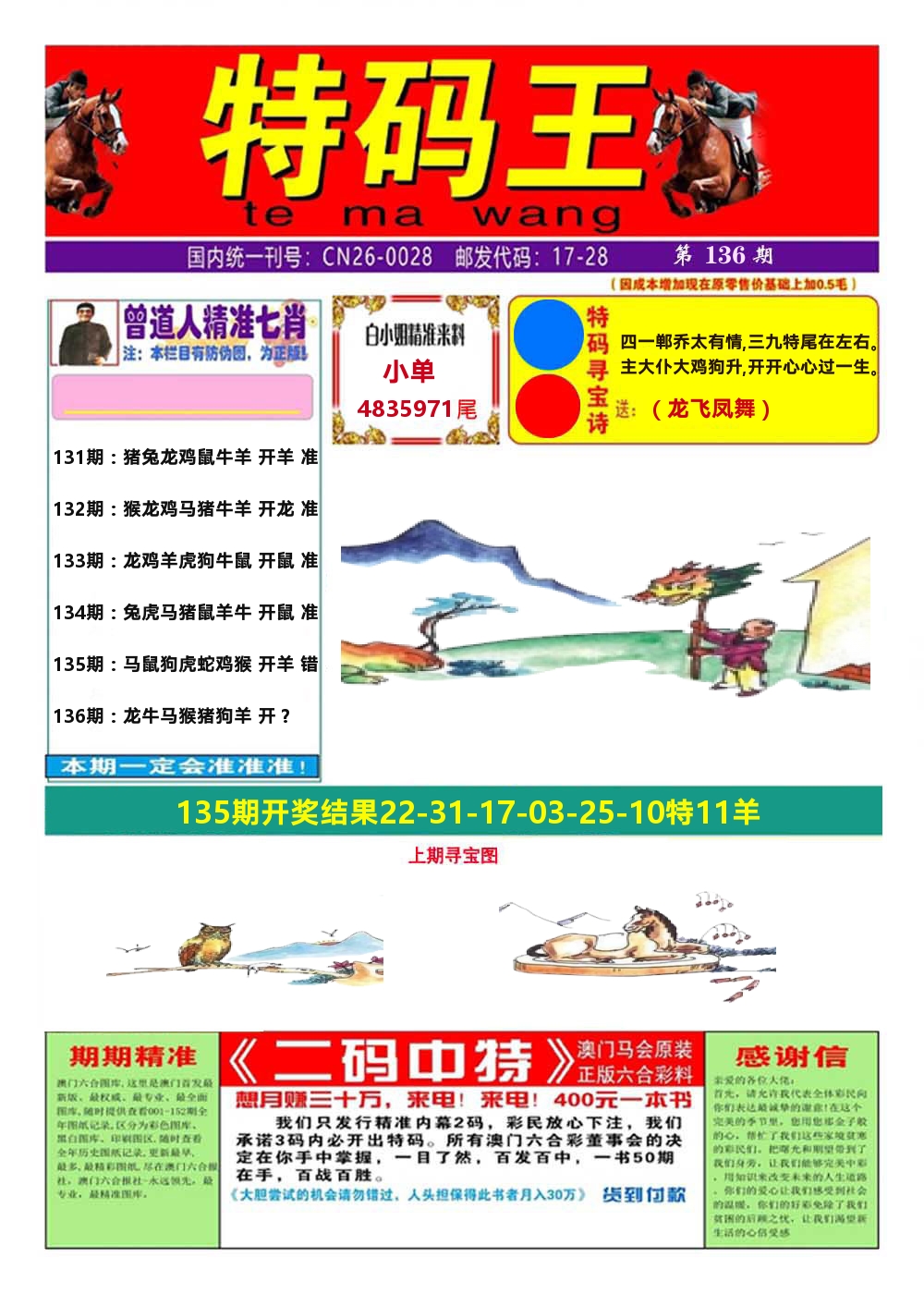 澳门特码王A 第136期