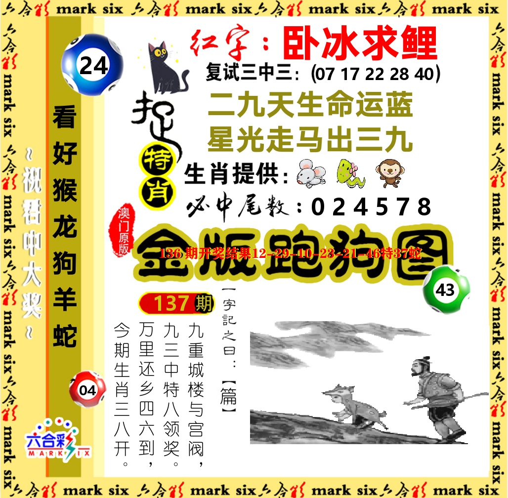金版跑狗图 第137期