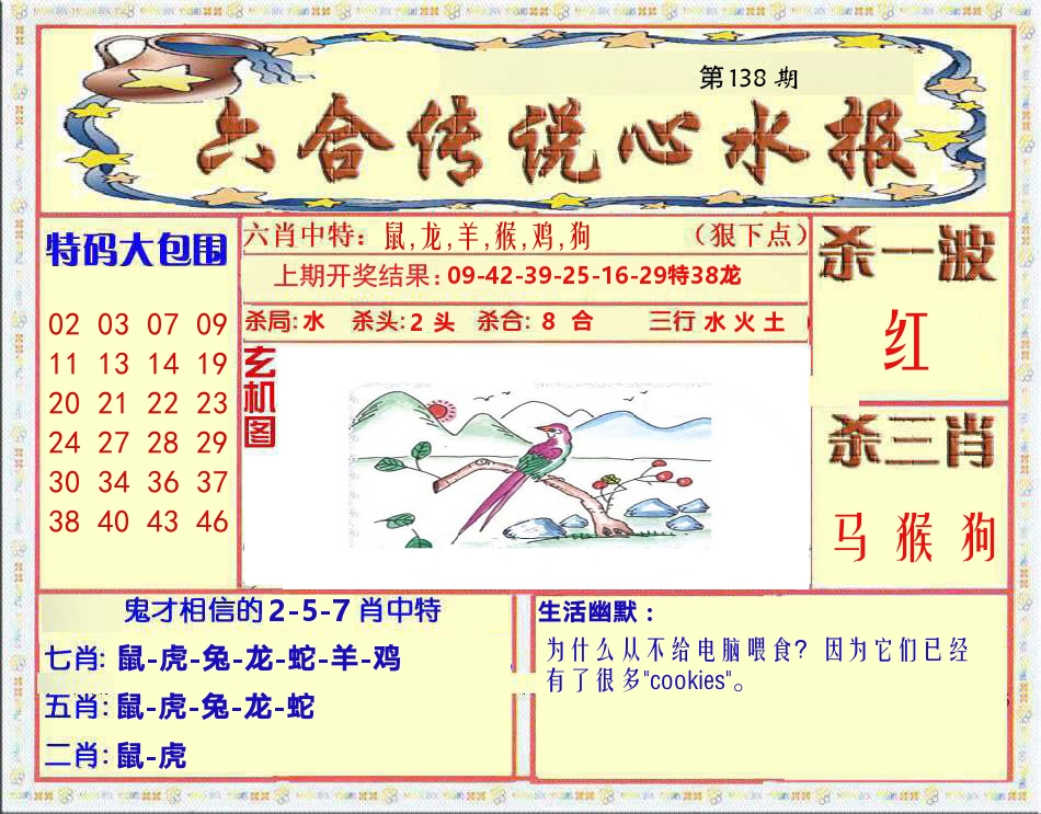 六合传说心水报 第138期