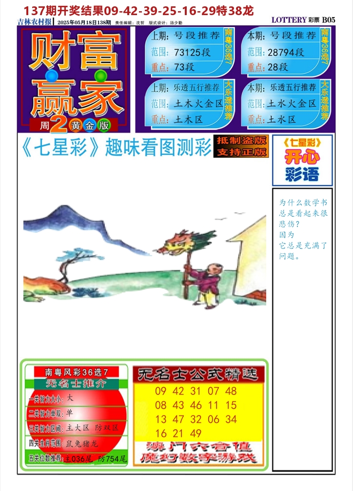 七星彩图A 第138期