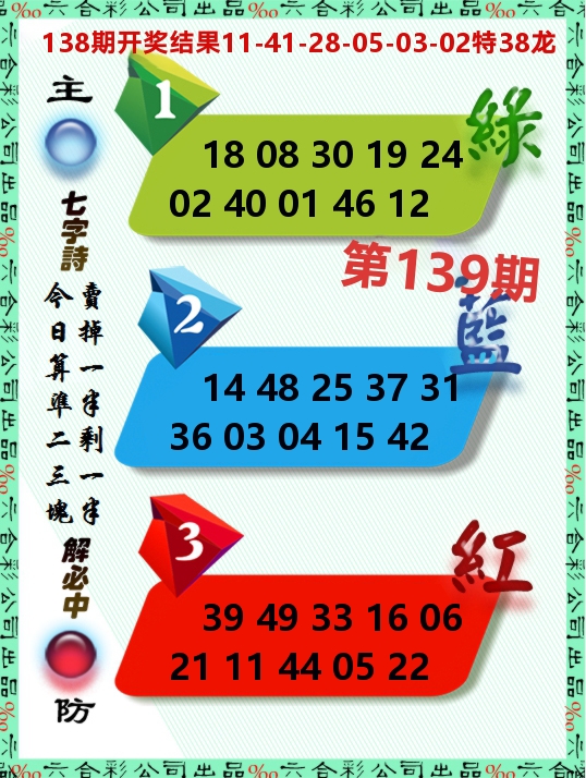三波十码 第139期