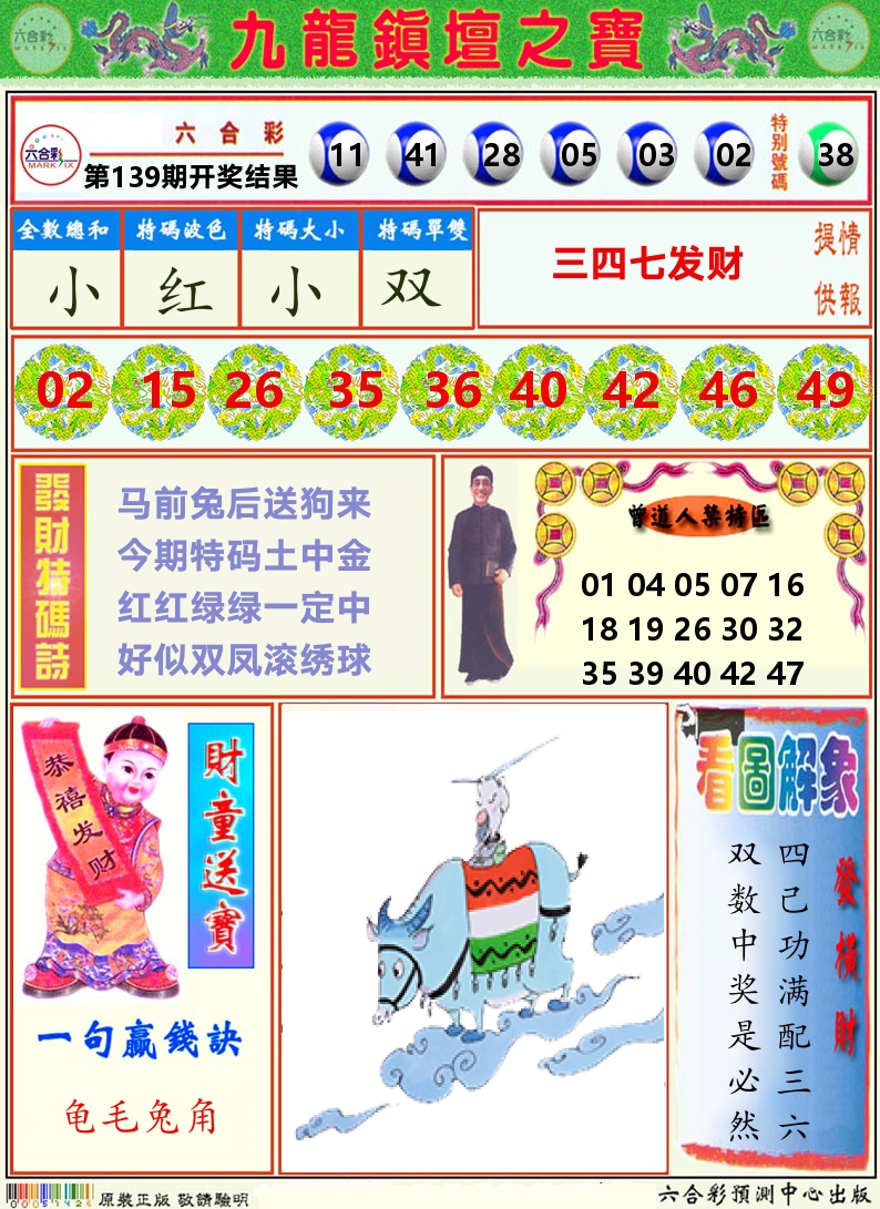 挂牌解特码A 第139期