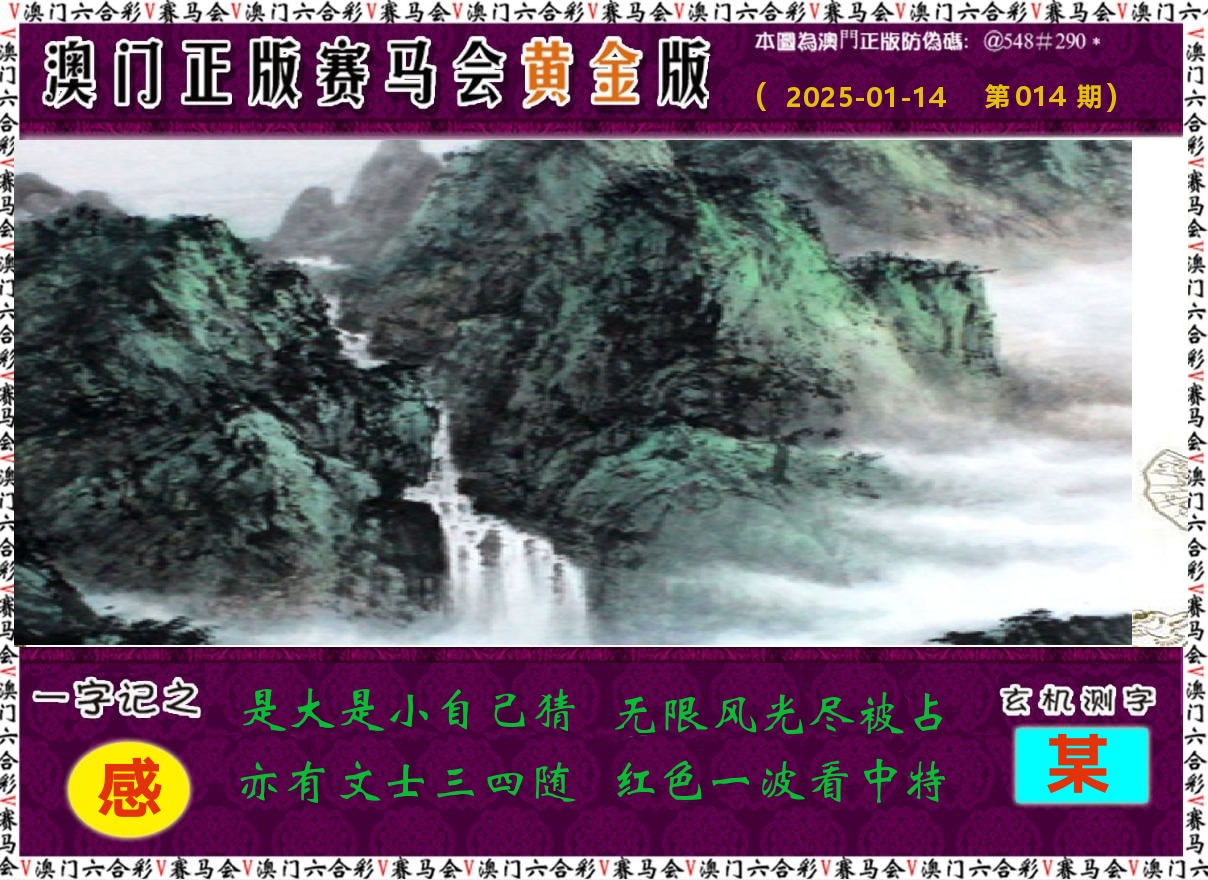 赛马会黄金版 第14期