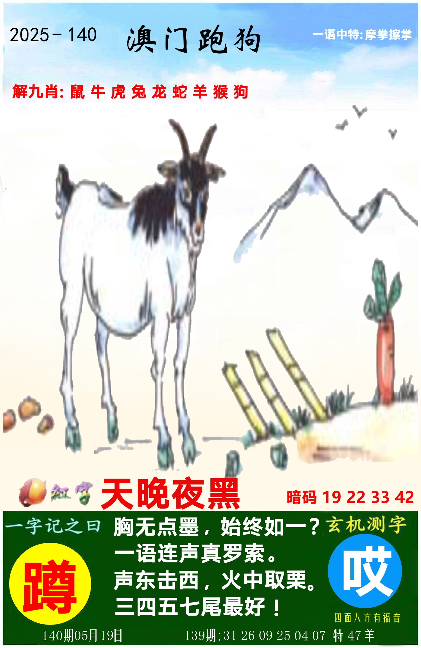 澳门跑狗图 第140期