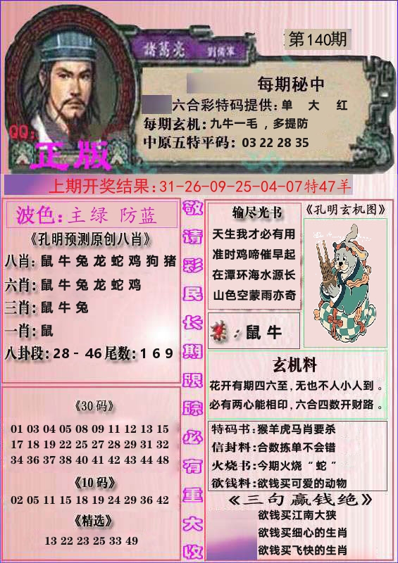 诸葛亮正版 第140期