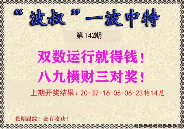 波叔中特 第142期