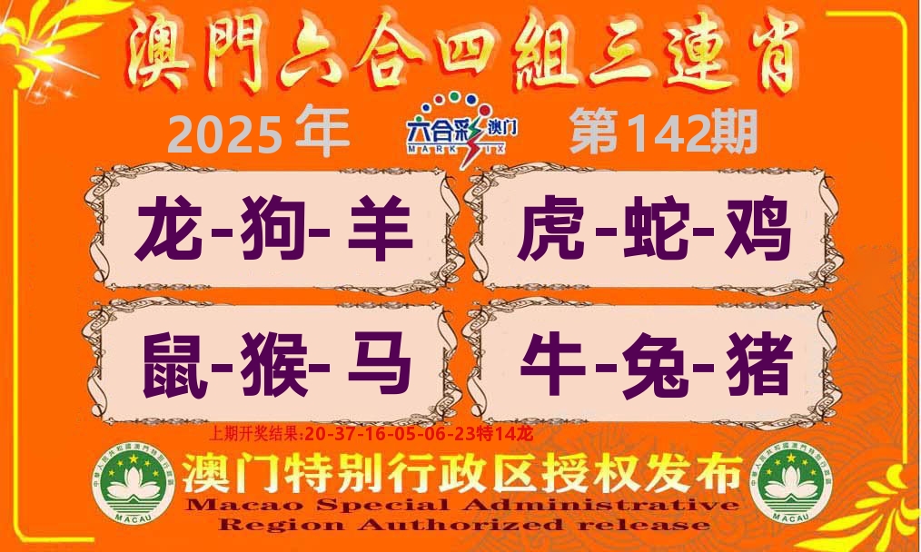六合三连肖 第142期