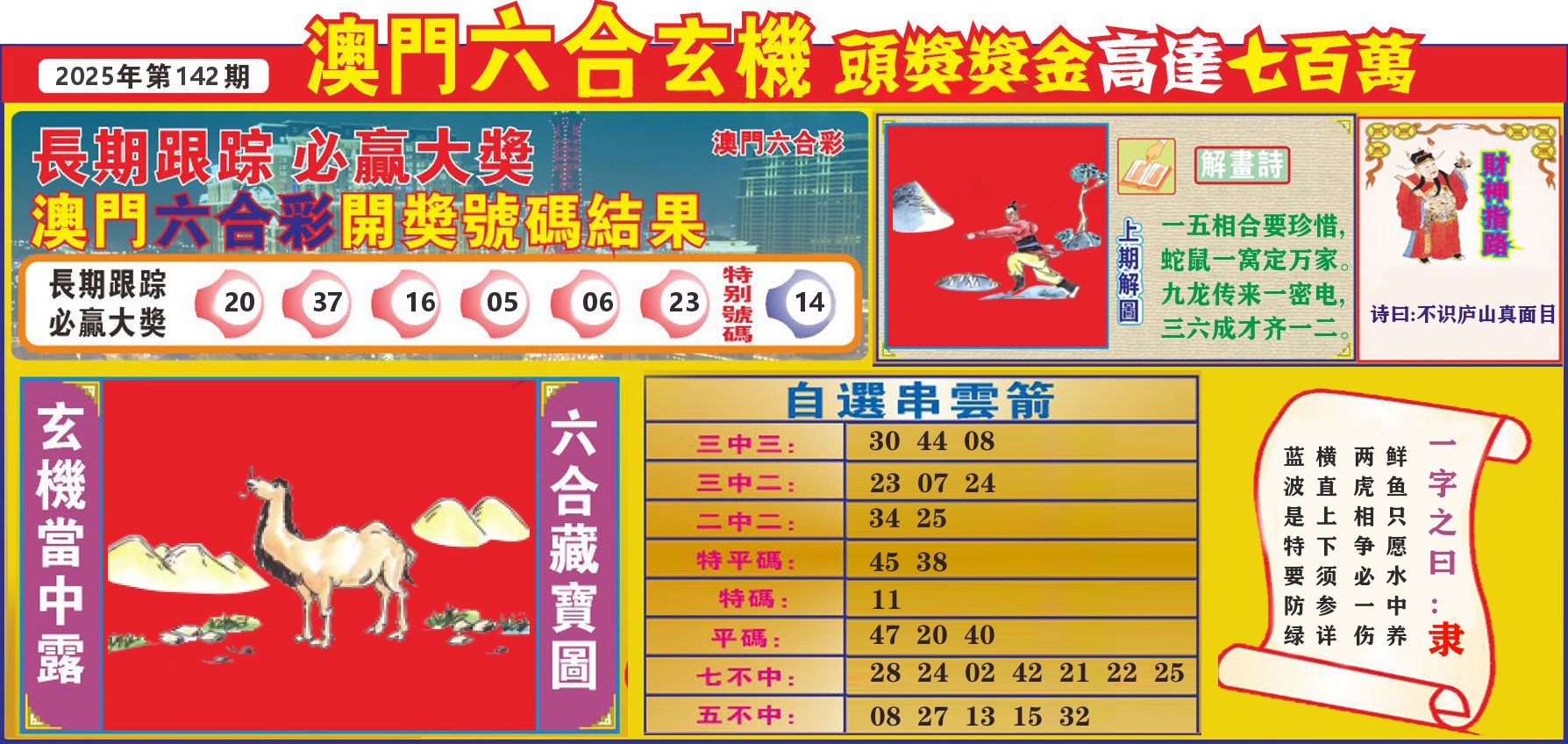 七星彩图C 第142期