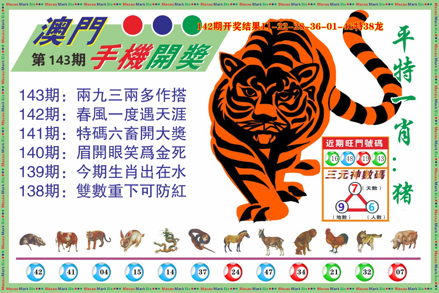 澳门开奖报 第143期