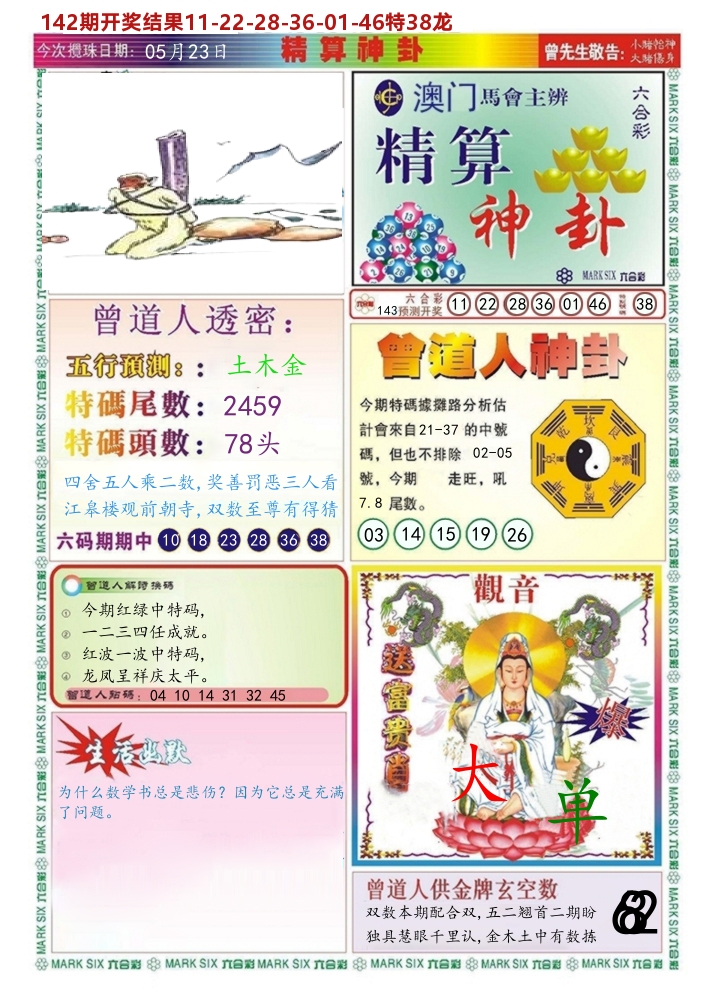 澳门精算神卦 第143期