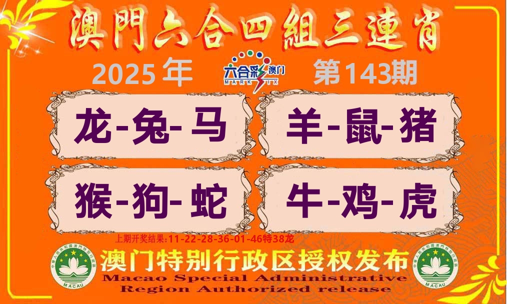 六合三连肖 第143期