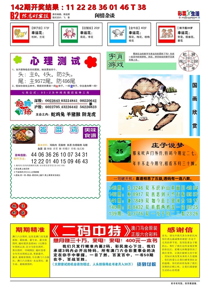彩票与生活B 第143期
