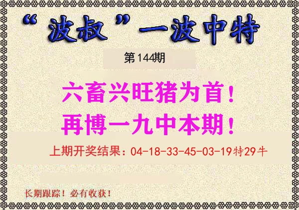 波叔中特 第144期