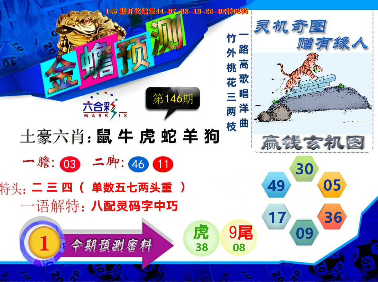 金蟾预测 第146期