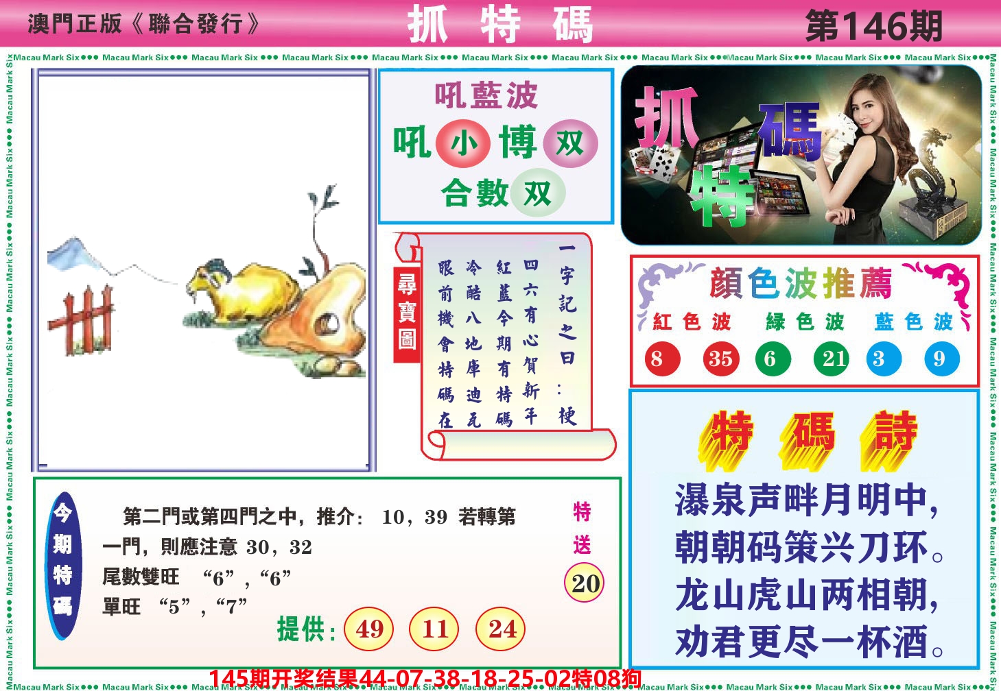 澳门抓特码A 第146期