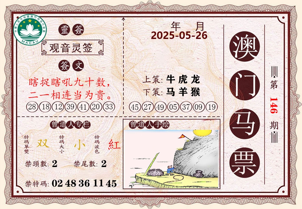 澳门马票 第146期