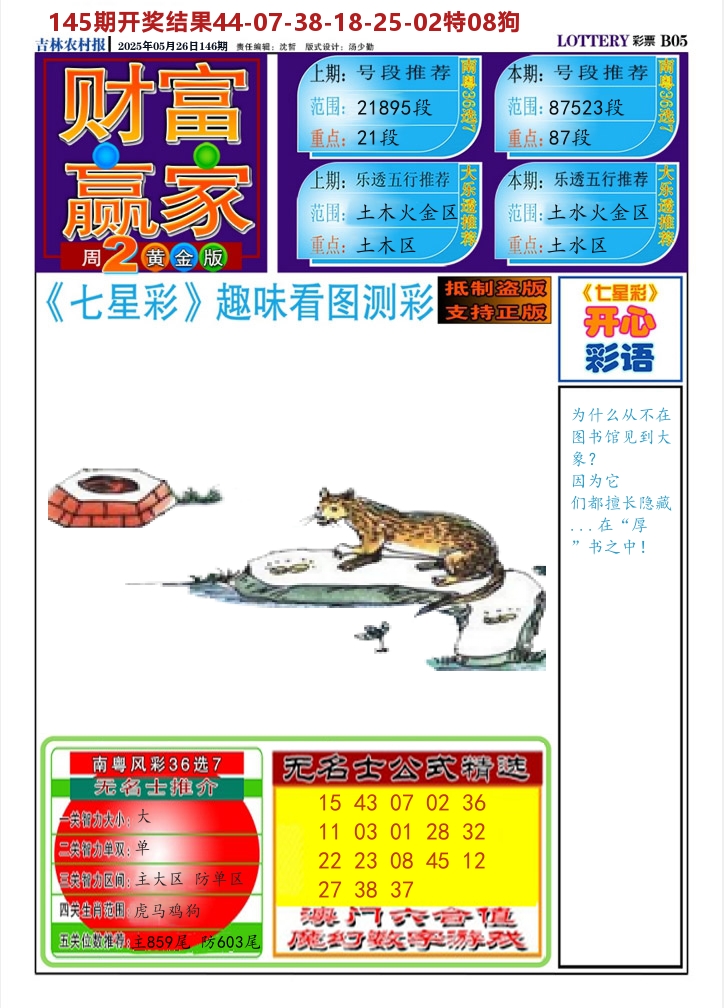 七星彩图A 第146期