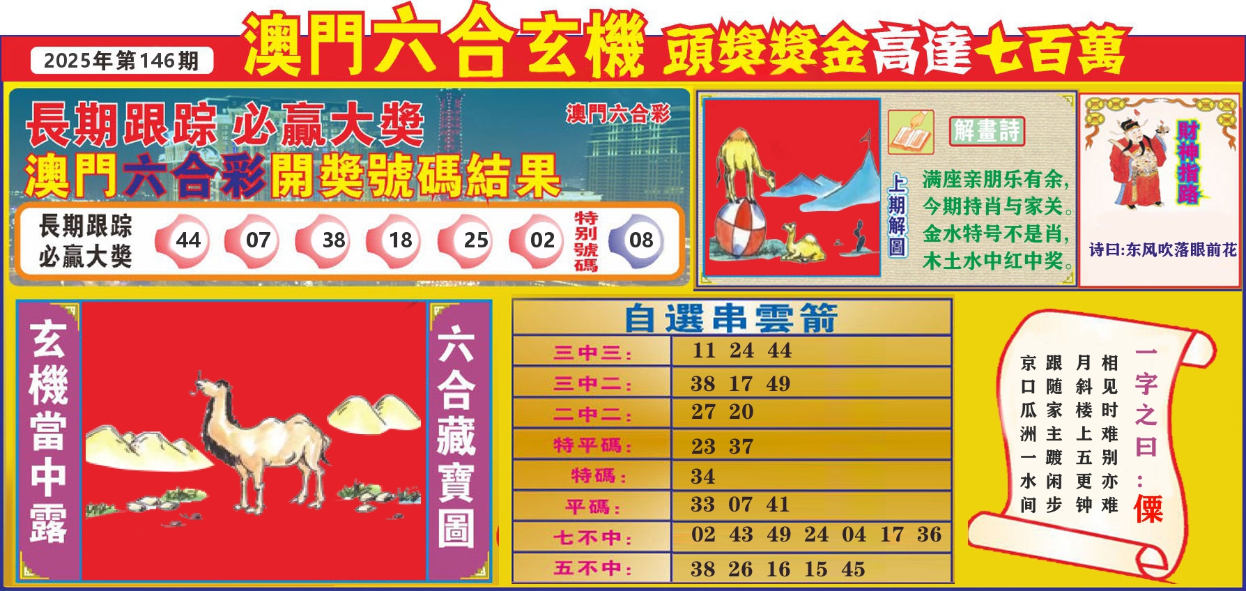 七星彩图C 第146期