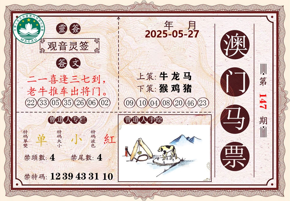 澳门马票 第147期