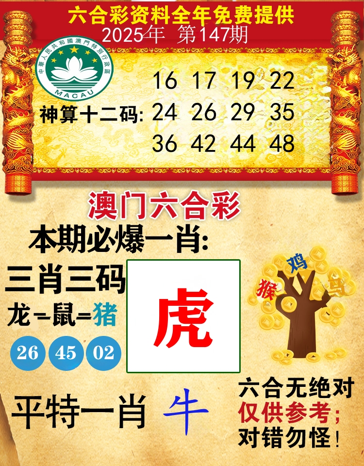 澳门必爆 第147期