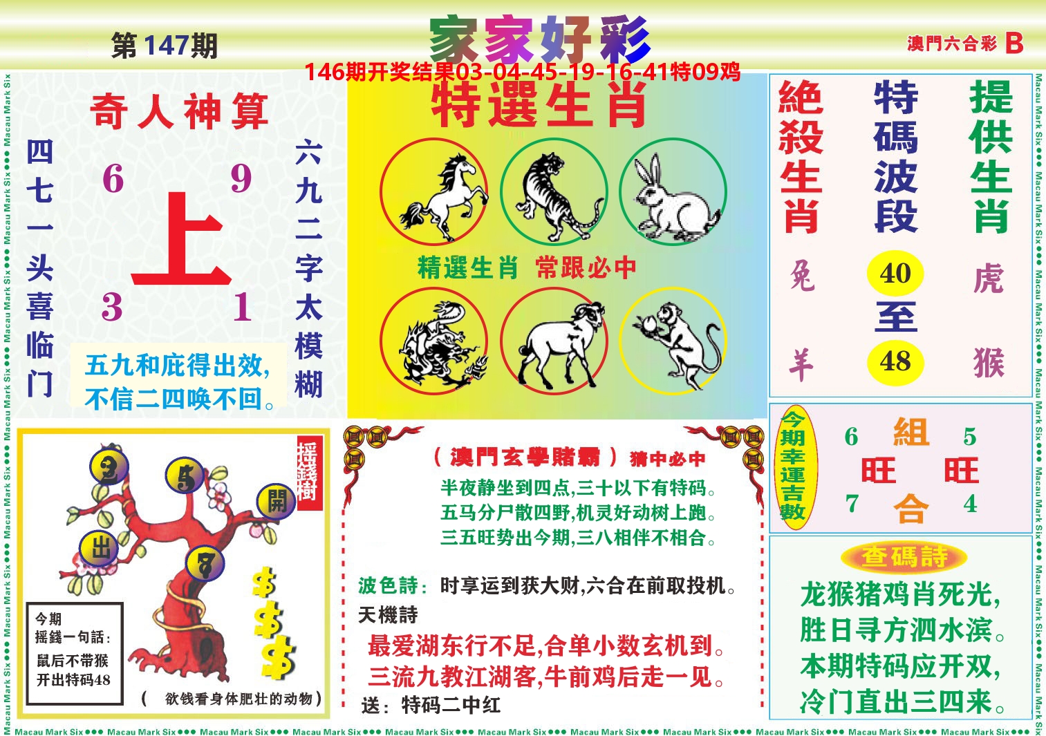 家家好彩B 第147期