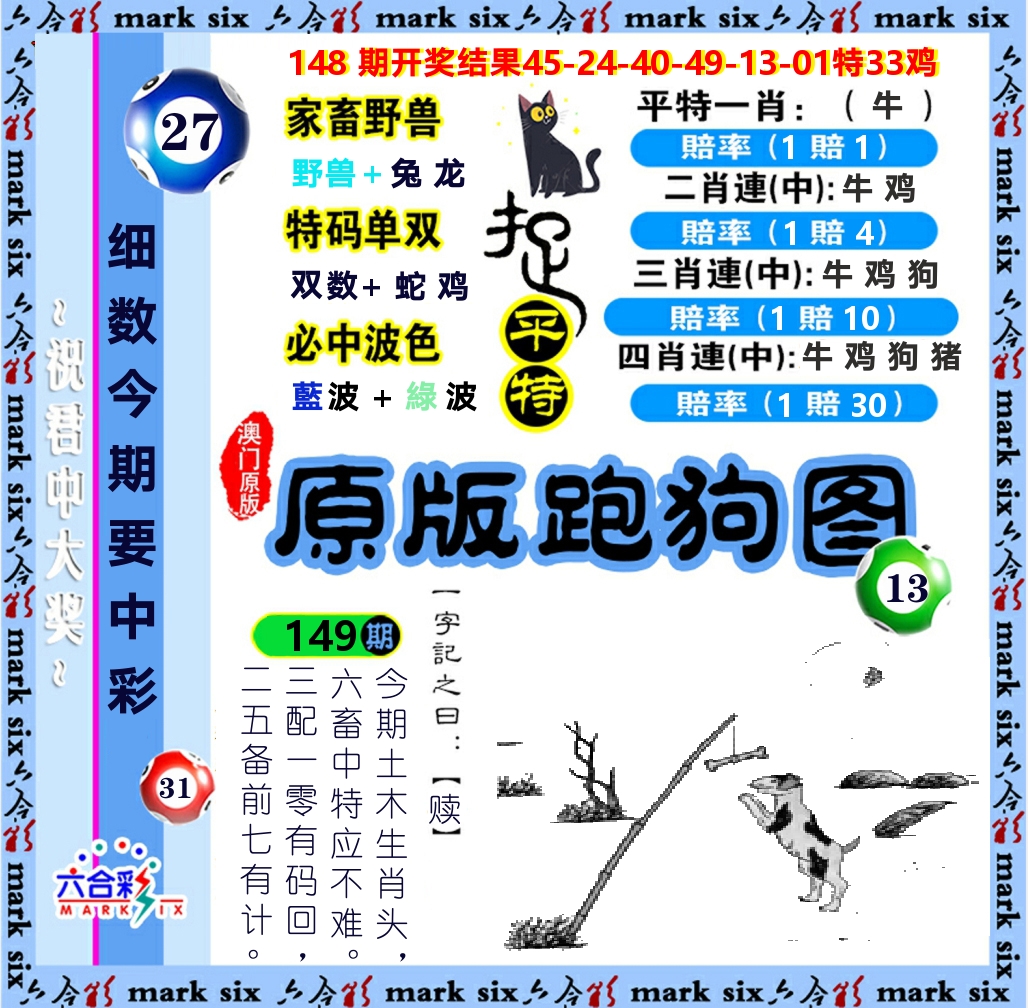 原版跑狗图 第149期
