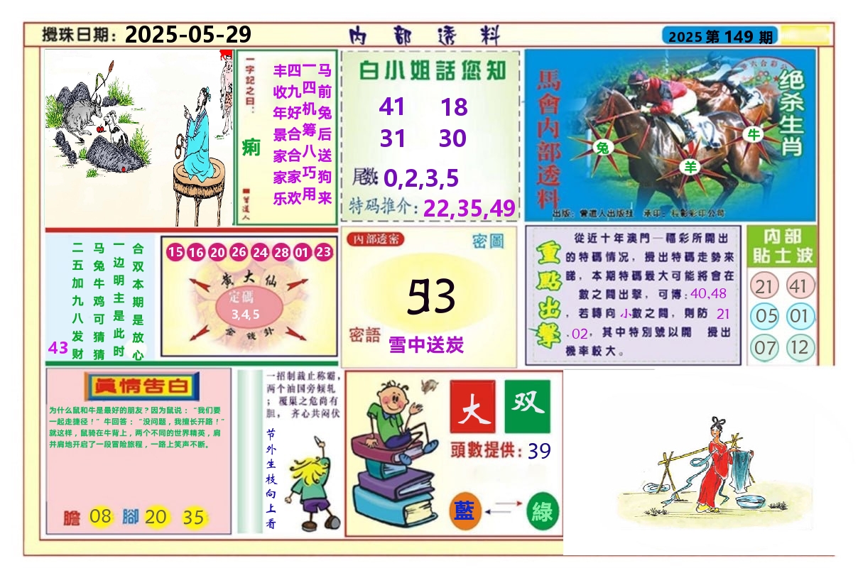 澳门内部透料A 第149期