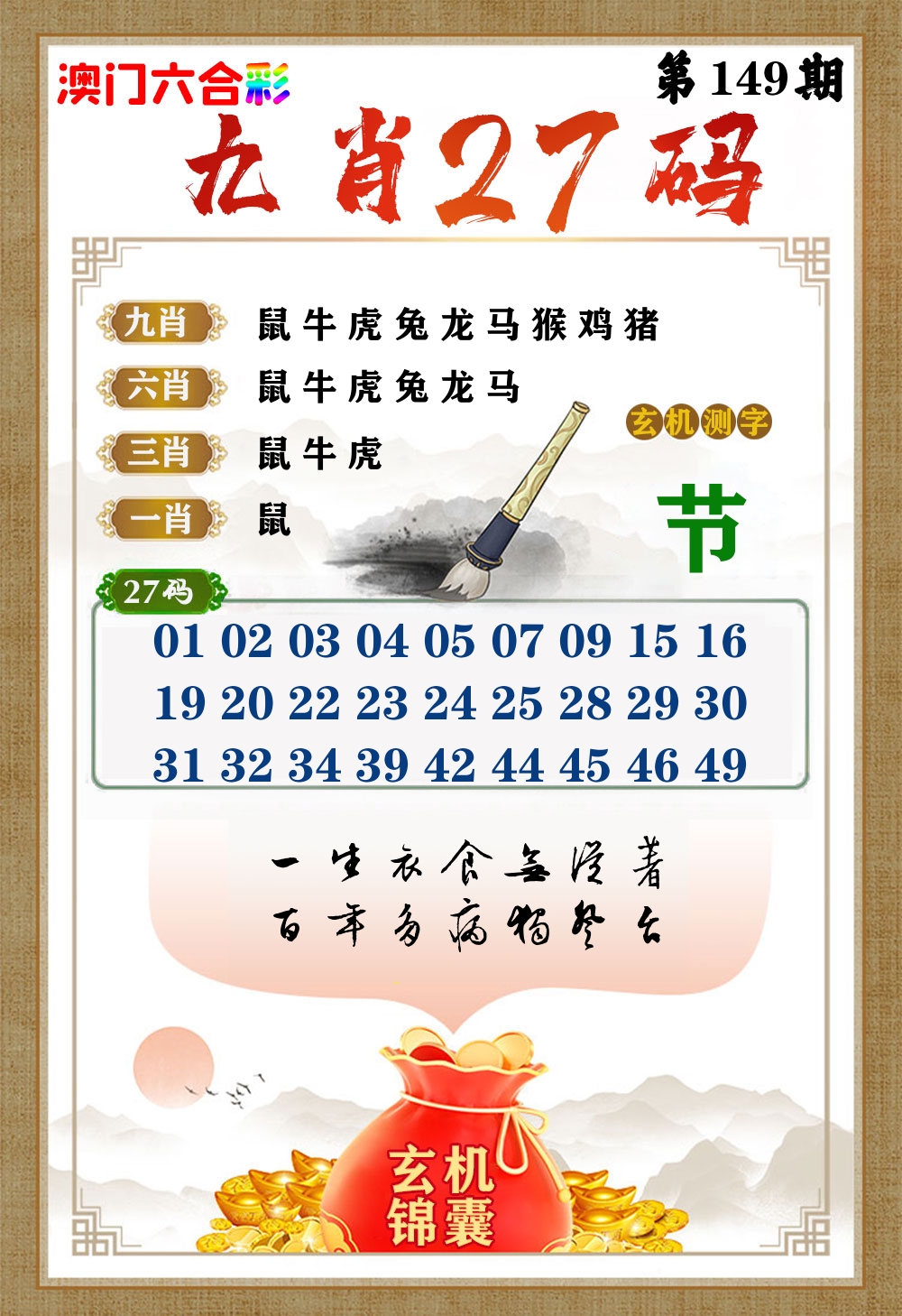 玄机锦囊 第149期