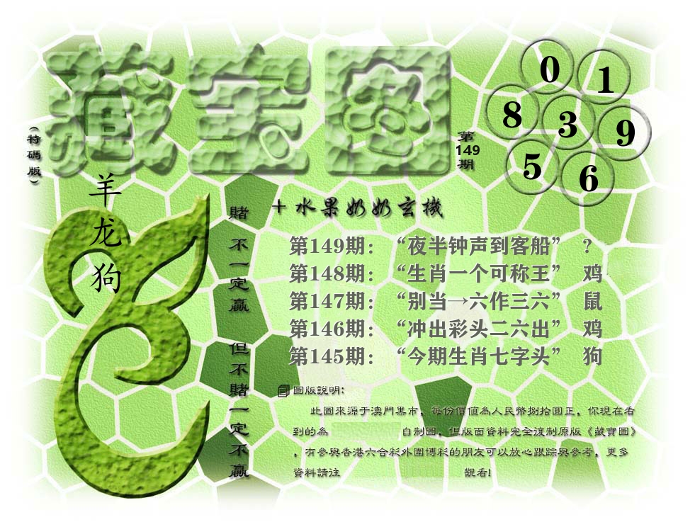 藏宝图奶奶玄机 第149期