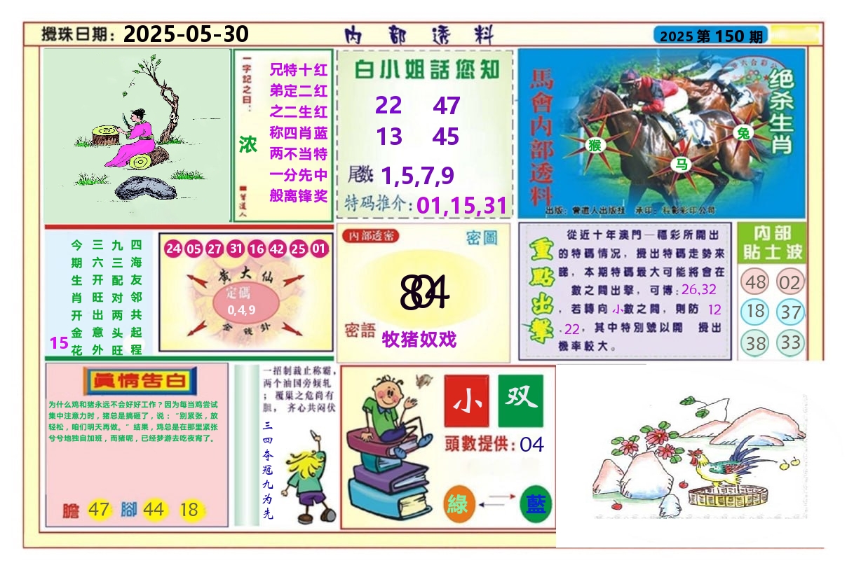 澳门内部透料A 第150期