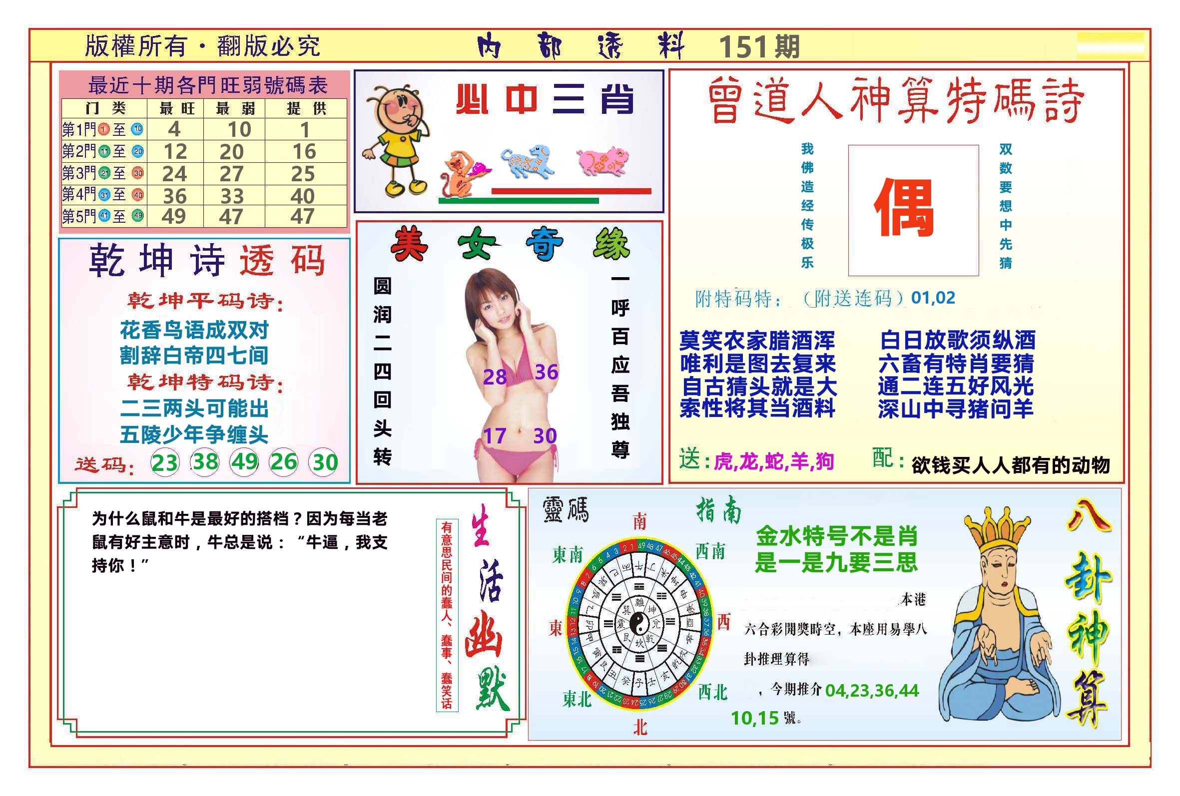 澳门内部透料B 第151期
