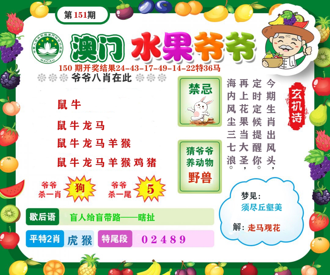 澳门水果爷爷 第151期