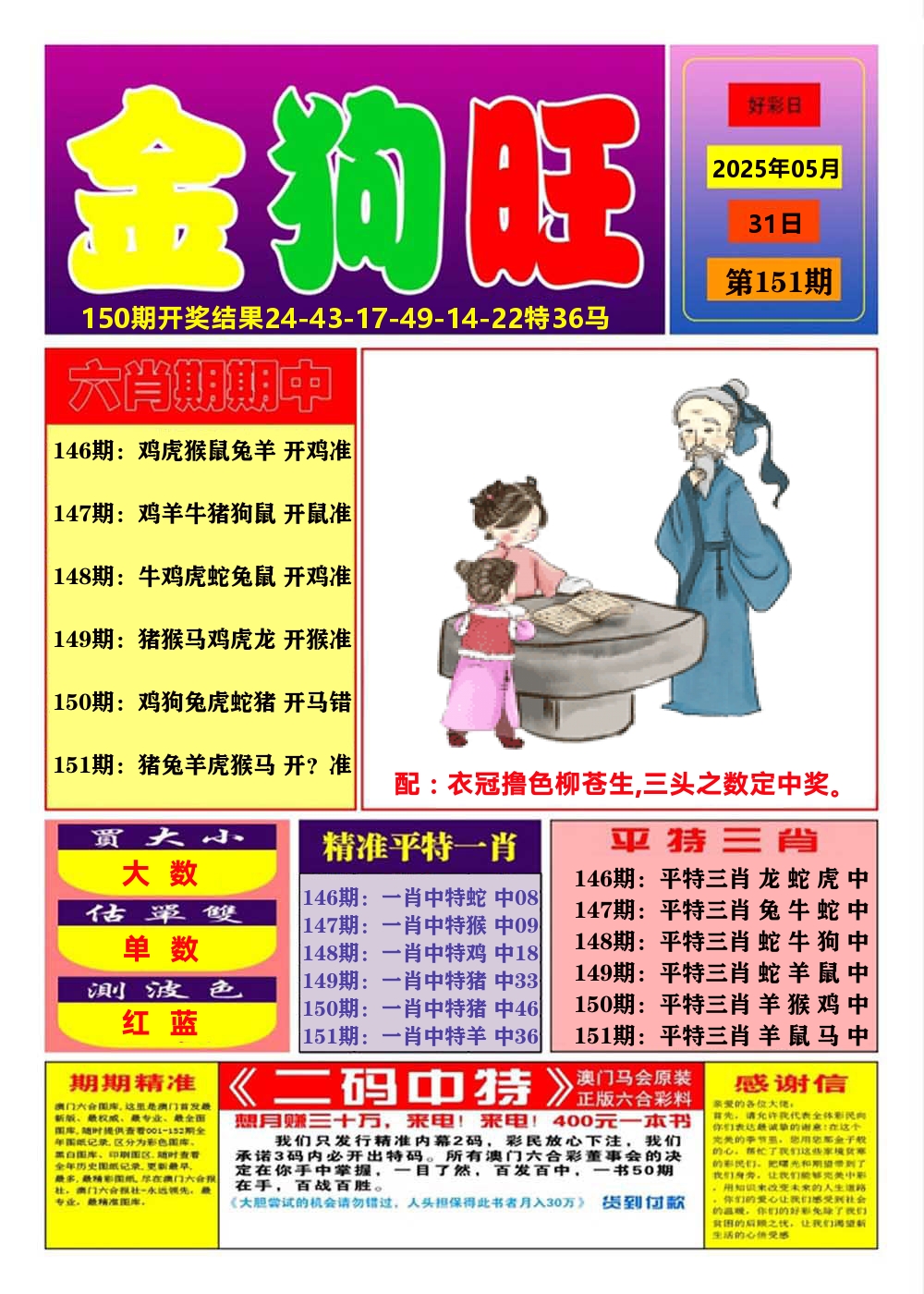 澳门金狗旺A 第151期