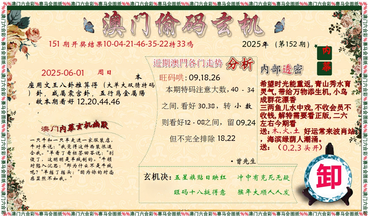 偷码玄机 第152期