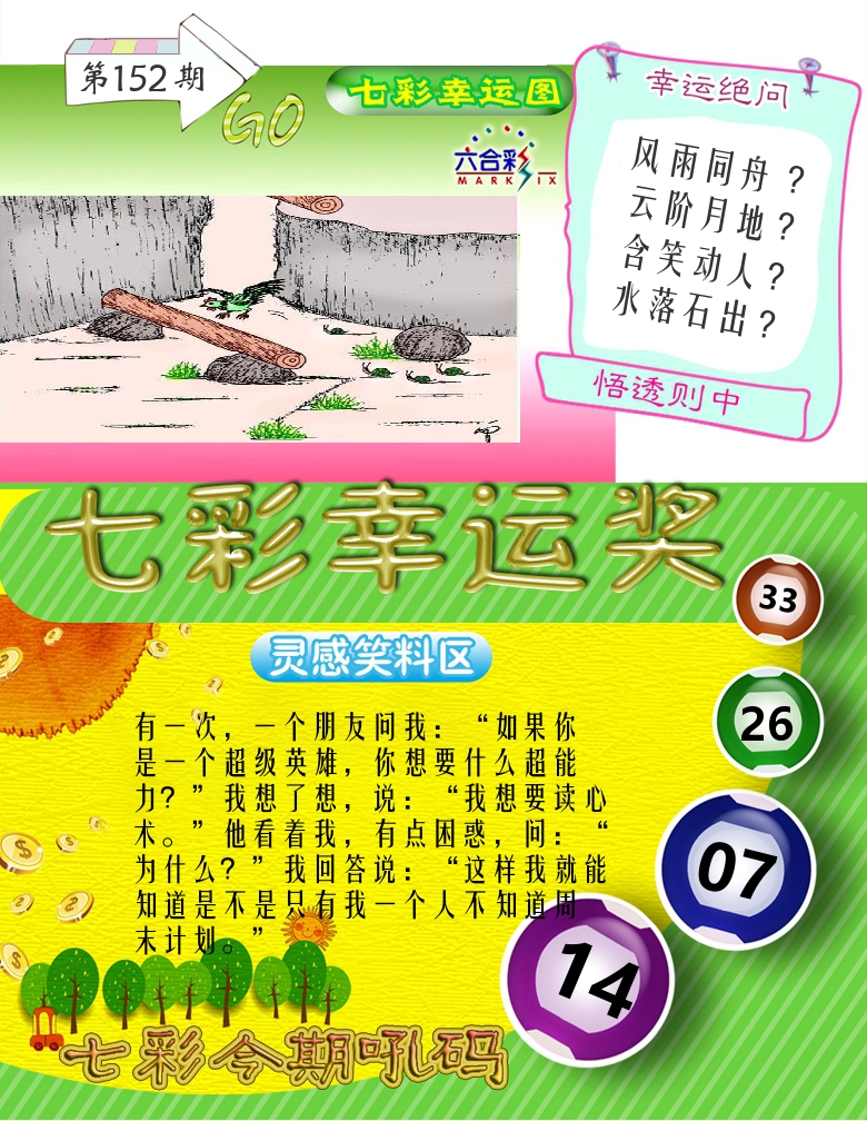 七彩幸运奖 第152期